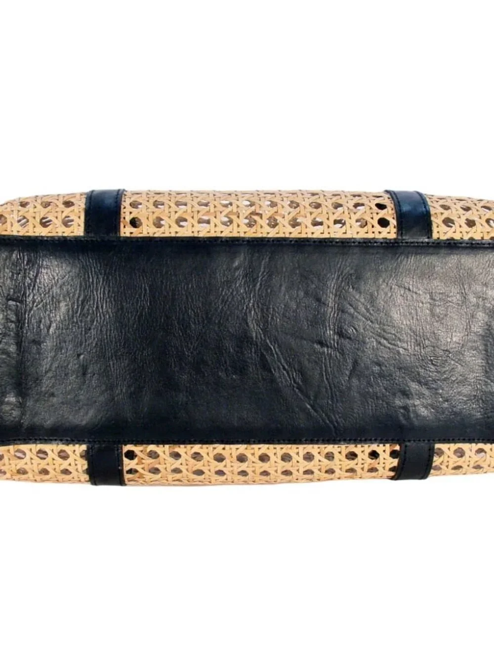 ANTHROPOLOGIE Street Level Rattan + Leather Tote/Crossbody Bag Beach Resort - Picture 5 of 8